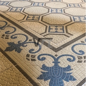 VST Engraved cement tile in Renovation project in Czech R.P - Designed by Jana Zadak