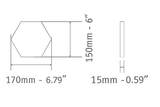 Hexagon 150x170mm