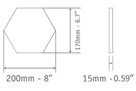Hexagon 170x200mm