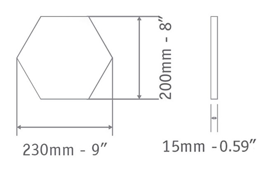 Hexagon 200x230mm