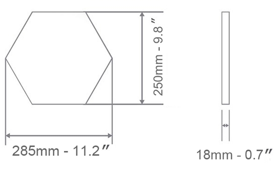 Hexagon 285x250mm