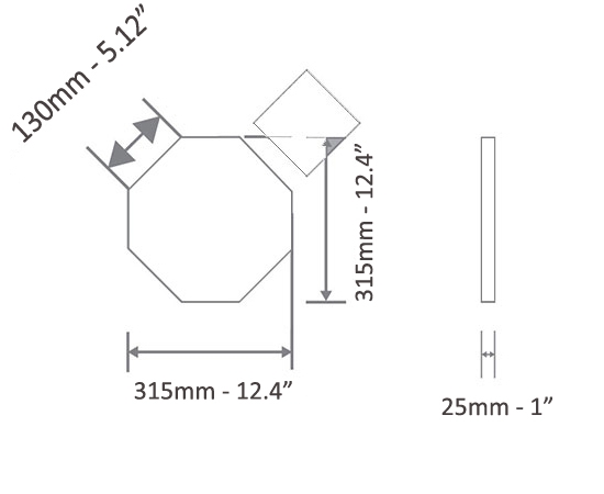 Octagon 315x315mm 