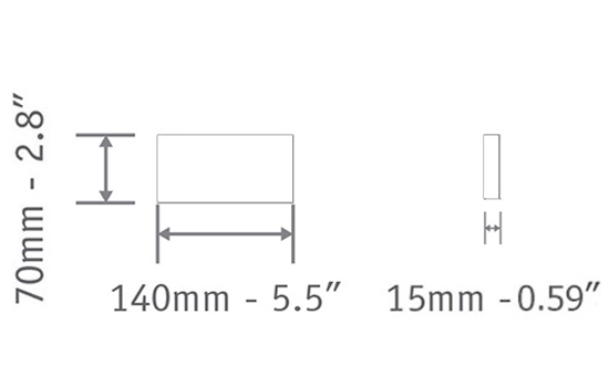 Rectangle 140x70mm