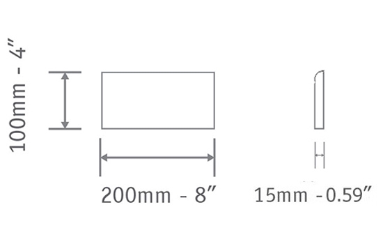 Rectangle Bullnose 200x100mm