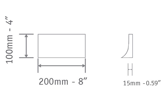 Rectangle Curved 200x100mm