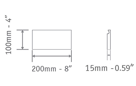 Rectangle Curved 200x100mm