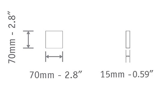 Square 70x70mm