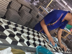 SEALING CEMENT TILE BEFORE PACKING