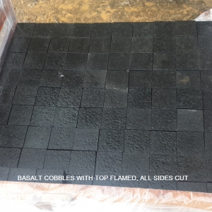 Black basalt cobbles