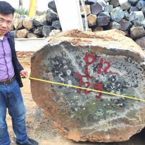 Black basalt block