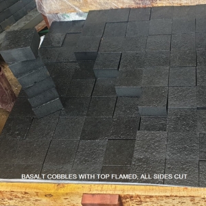 Black basalt cobbles