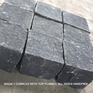 Basalt cobbles with top flamed, all sides handpick